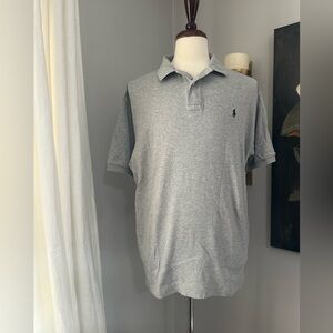 Polo by Ralph Lauren Grey Shirt Mens SZ XL, Collar, 2 Buttons , Cotton, Logo